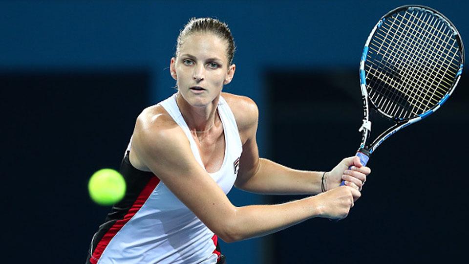 Karolina Pliskova dalam pertandingan melawan Alize Cornet di Brisbane International. - INDOSPORT